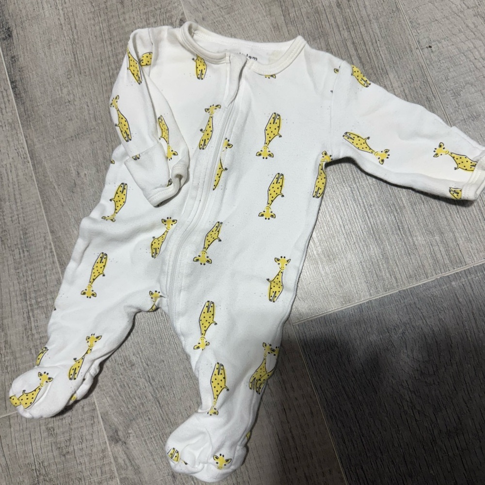 Petit Lem White and Yellow Kids Footie